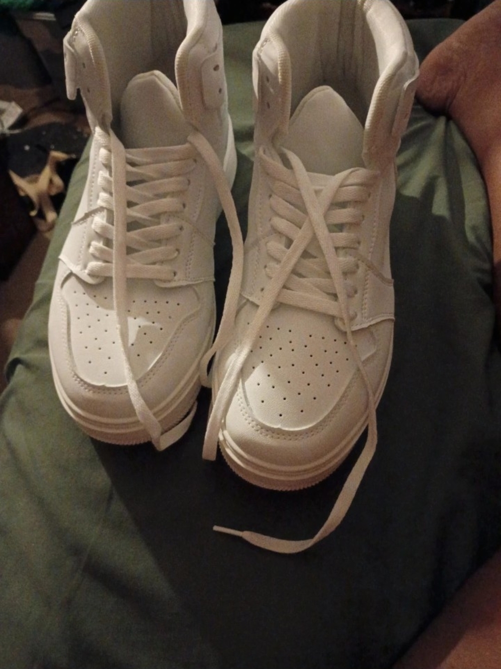 PrettyLittleThing White High-Top Lace-Up Sneakers